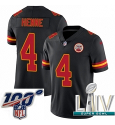 2020 Super Bowl LIV Men Nike Kansas City Chiefs #4 Chad Henne Limited Black Rush Vapor Untouchable NFL Jersey