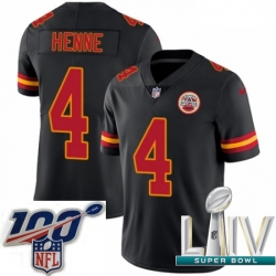 2020 Super Bowl LIV Men Nike Kansas City Chiefs #4 Chad Henne Limited Black Rush Vapor Untouchable NFL Jersey
