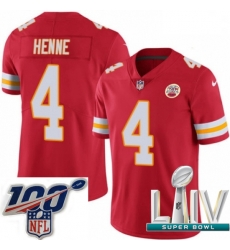 2020 Super Bowl LIV Men Nike Kansas City Chiefs #4 Chad Henne Red Team Color Vapor Untouchable Limited Player NFL Jersey