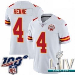 2020 Super Bowl LIV Men Nike Kansas City Chiefs #4 Chad Henne White Vapor Untouchable Limited Player NFL Jersey