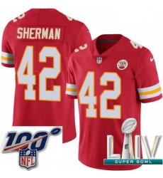 2020 Super Bowl LIV Men Nike Kansas City Chiefs #42 Anthony Sherman Red Team Color Vapor Untouchable Limited Player NFL Jersey