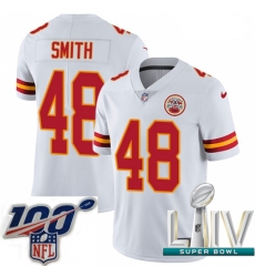 2020 Super Bowl LIV Men Nike Kansas City Chiefs #48 Terrance Smith White Vapor Untouchable Limited Player NFL Jersey