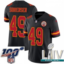 2020 Super Bowl LIV Men Nike Kansas City Chiefs #49 Daniel Sorensen Limited Black Rush Vapor Untouchable NFL Jersey