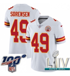 2020 Super Bowl LIV Men Nike Kansas City Chiefs #49 Daniel Sorensen White Vapor Untouchable Limited Player NFL Jersey