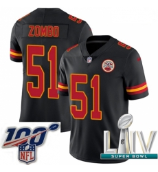 2020 Super Bowl LIV Men Nike Kansas City Chiefs #51 Frank Zombo Limited Black Rush Vapor Untouchable NFL Jersey