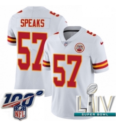 2020 Super Bowl LIV Men Nike Kansas City Chiefs #57 Breeland Speaks White Vapor Untouchable Limited Player NFL Jersey