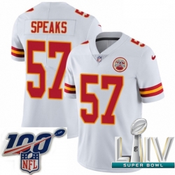 2020 Super Bowl LIV Men Nike Kansas City Chiefs #57 Breeland Speaks White Vapor Untouchable Limited Player NFL Jersey
