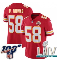 2020 Super Bowl LIV Men Nike Kansas City Chiefs #58 Derrick Thomas Red Team Color Vapor Untouchable Limited Player NFL Jersey