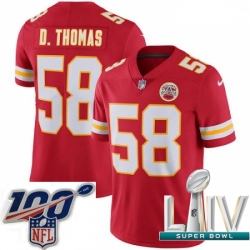 2020 Super Bowl LIV Men Nike Kansas City Chiefs #58 Derrick Thomas Red Team Color Vapor Untouchable Limited Player NFL Jersey
