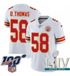 2020 Super Bowl LIV Men Nike Kansas City Chiefs #58 Derrick Thomas White Vapor Untouchable Limited Player NFL Jersey