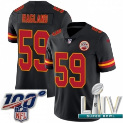 2020 Super Bowl LIV Men Nike Kansas City Chiefs #59 Reggie Ragland Limited Black Rush Vapor Untouchable NFL Jersey