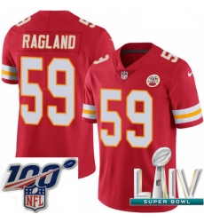 2020 Super Bowl LIV Men Nike Kansas City Chiefs #59 Reggie Ragland Red Team Color Vapor Untouchable Limited Player NFL Jersey