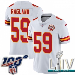 2020 Super Bowl LIV Men Nike Kansas City Chiefs #59 Reggie Ragland White Vapor Untouchable Limited Player NFL Jersey