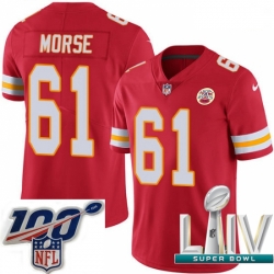 2020 Super Bowl LIV Men Nike Kansas City Chiefs #61 Mitch Morse Red Team Color Vapor Untouchable Limited Player NFL Jersey