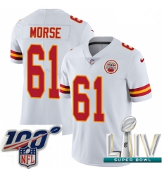 2020 Super Bowl LIV Men Nike Kansas City Chiefs #61 Mitch Morse White Vapor Untouchable Limited Player NFL Jersey