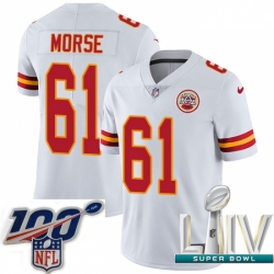 2020 Super Bowl LIV Men Nike Kansas City Chiefs #61 Mitch Morse White Vapor Untouchable Limited Player NFL Jersey
