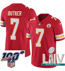 2020 Super Bowl LIV Men Nike Kansas City Chiefs #7 Harrison Butker Red Team Color Vapor Untouchable Limited Player NFL Jersey