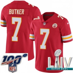 2020 Super Bowl LIV Men Nike Kansas City Chiefs #7 Harrison Butker Red Team Color Vapor Untouchable Limited Player NFL Jersey