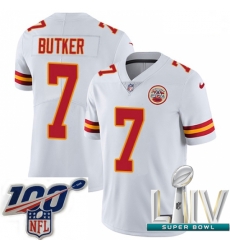 2020 Super Bowl LIV Men Nike Kansas City Chiefs #7 Harrison Butker White Vapor Untouchable Limited Player NFL Jersey