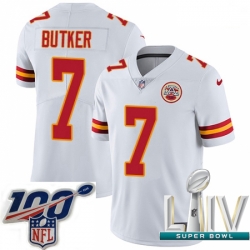 2020 Super Bowl LIV Men Nike Kansas City Chiefs #7 Harrison Butker White Vapor Untouchable Limited Player NFL Jersey