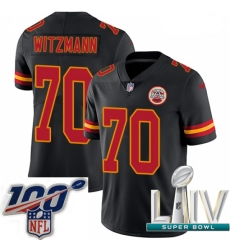 2020 Super Bowl LIV Men Nike Kansas City Chiefs #70 Bryan Witzmann Limited Black Rush Vapor Untouchable NFL Jersey