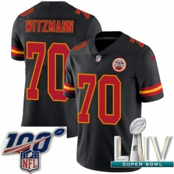 2020 Super Bowl LIV Men Nike Kansas City Chiefs #70 Bryan Witzmann Limited Black Rush Vapor Untouchable NFL Jersey