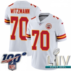2020 Super Bowl LIV Men Nike Kansas City Chiefs #70 Bryan Witzmann White Vapor Untouchable Limited Player NFL Jersey