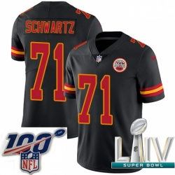 2020 Super Bowl LIV Men Nike Kansas City Chiefs #71 Mitchell Schwartz Limited Black Rush Vapor Untouchable NFL Jersey