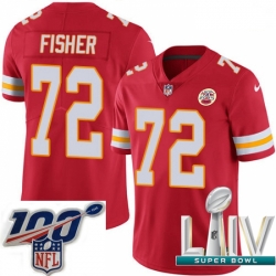 2020 Super Bowl LIV Men Nike Kansas City Chiefs #72 Eric Fisher Red Team Color Vapor Untouchable Limited Player NFL Jersey