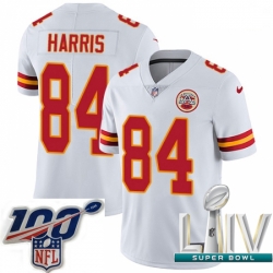 2020 Super Bowl LIV Men Nike Kansas City Chiefs #84 Demetrius Harris White Vapor Untouchable Limited Player NFL Jersey