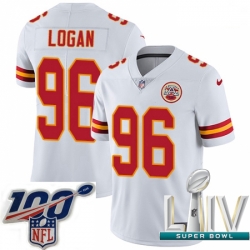 2020 Super Bowl LIV Men Nike Kansas City Chiefs #96 Bennie Logan White Vapor Untouchable Limited Player NFL Jersey