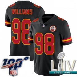 2020 Super Bowl LIV Men Nike Kansas City Chiefs #98 Xavier Williams Limited Black Rush Vapor Untouchable NFL Jersey