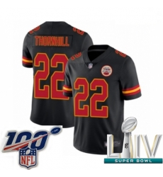 2020 Super Bowl LIV Youth Kansas City Chiefs #22 Juan Thornhill Limited Black Rush Vapor Untouchable Football Jersey