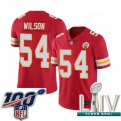 2020 Super Bowl LIV Youth Kansas City Chiefs #54 Damien Wilson Red Team Color Vapor Untouchable Limited Player Football Jersey