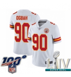 2020 Super Bowl LIV Youth Kansas City Chiefs #90 Emmanuel Ogbah White Vapor Untouchable Limited Player Football Jersey