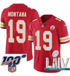2020 Super Bowl LIV Youth Nike Kansas City Chiefs #19 Joe Montana Red Team Color Vapor Untouchable Limited Player NFL Jersey
