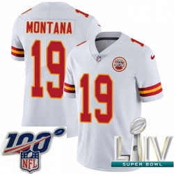 2020 Super Bowl LIV Youth Nike Kansas City Chiefs #19 Joe Montana White Vapor Untouchable Limited Player NFL Jersey