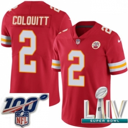 2020 Super Bowl LIV Youth Nike Kansas City Chiefs #2 Dustin Colquitt Red Team Color Vapor Untouchable Limited Player NFL Jersey