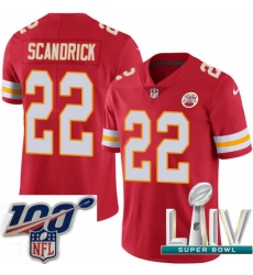 2020 Super Bowl LIV Youth Nike Kansas City Chiefs #22 Orlando Scandrick Red Team Color Vapor Untouchable Limited Player NFL Jersey