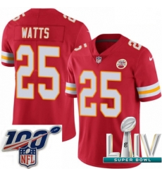 2020 Super Bowl LIV Youth Nike Kansas City Chiefs #25 Armani Watts Red Team Color Vapor Untouchable Limited Player NFL Jersey