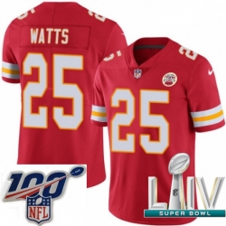 2020 Super Bowl LIV Youth Nike Kansas City Chiefs #25 Armani Watts Red Team Color Vapor Untouchable Limited Player NFL Jersey