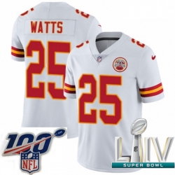 2020 Super Bowl LIV Youth Nike Kansas City Chiefs #25 Armani Watts White Vapor Untouchable Limited Player NFL Jersey