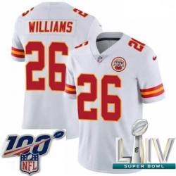 2020 Super Bowl LIV Youth Nike Kansas City Chiefs #26 Damien Williams White Vapor Untouchable Limited Player NFL Jersey