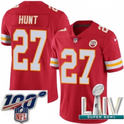 2020 Super Bowl LIV Youth Nike Kansas City Chiefs #27 Kareem Hunt Red Team Color Vapor Untouchable Limited Player NFL Jersey