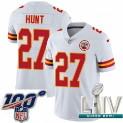 2020 Super Bowl LIV Youth Nike Kansas City Chiefs #27 Kareem Hunt White Vapor Untouchable Limited Player NFL Jersey