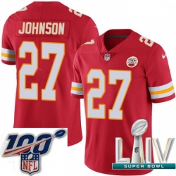 2020 Super Bowl LIV Youth Nike Kansas City Chiefs #27 Larry Johnson Red Team Color Vapor Untouchable Limited Player NFL Jersey