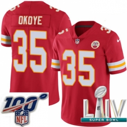 2020 Super Bowl LIV Youth Nike Kansas City Chiefs #35 Christian Okoye Red Team Color Vapor Untouchable Limited Player NFL Jersey