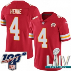 2020 Super Bowl LIV Youth Nike Kansas City Chiefs #4 Chad Henne Red Team Color Vapor Untouchable Limited Player NFL Jersey