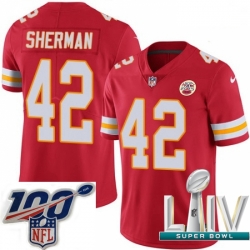 2020 Super Bowl LIV Youth Nike Kansas City Chiefs #42 Anthony Sherman Red Team Color Vapor Untouchable Limited Player NFL Jersey