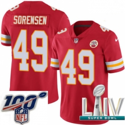 2020 Super Bowl LIV Youth Nike Kansas City Chiefs #49 Daniel Sorensen Red Team Color Vapor Untouchable Limited Player NFL Jersey